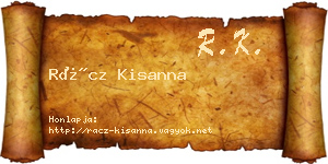 Rácz Kisanna névjegykártya